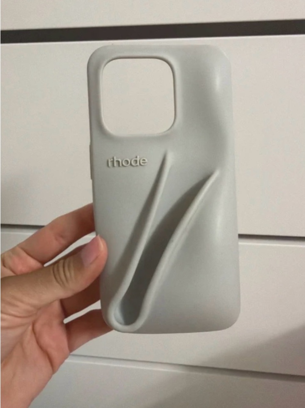 RHODE Light Gray Sculpted Soft-Touch Phone Case iPhone 15 Pro